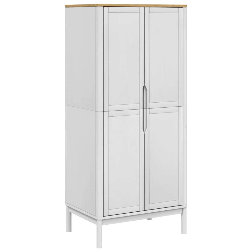 klædeskab FLORO 77x53x171 cm massivt fyrretræ hvid