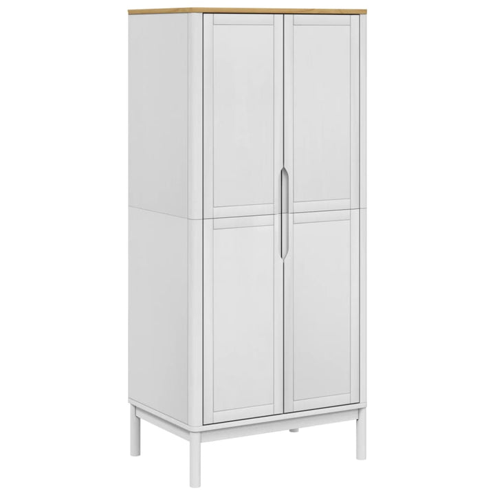 klædeskab FLORO 77x53x171 cm massivt fyrretræ hvid