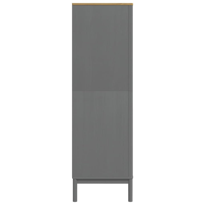 klædeskab FLORO 77x53x171 cm massivt fyrretræ grå