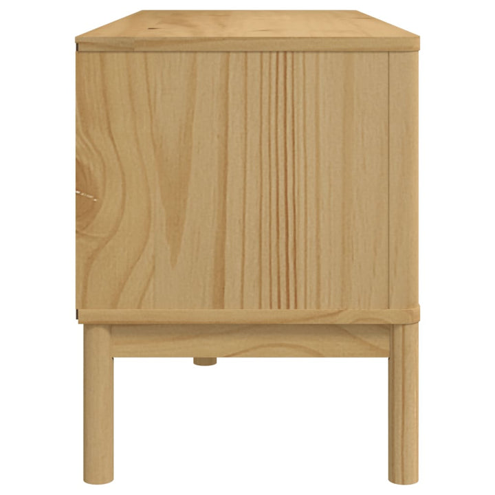 tv-bord FLORO 114x43x55 cm massivt fyrretræ gyldenbrun
