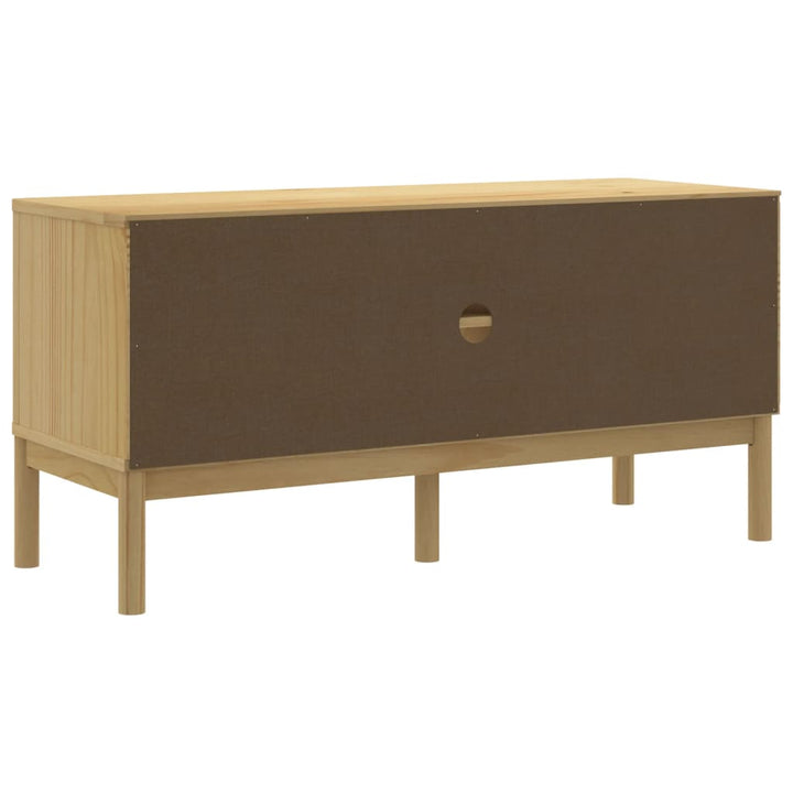tv-bord FLORO 114x43x55 cm massivt fyrretræ gyldenbrun
