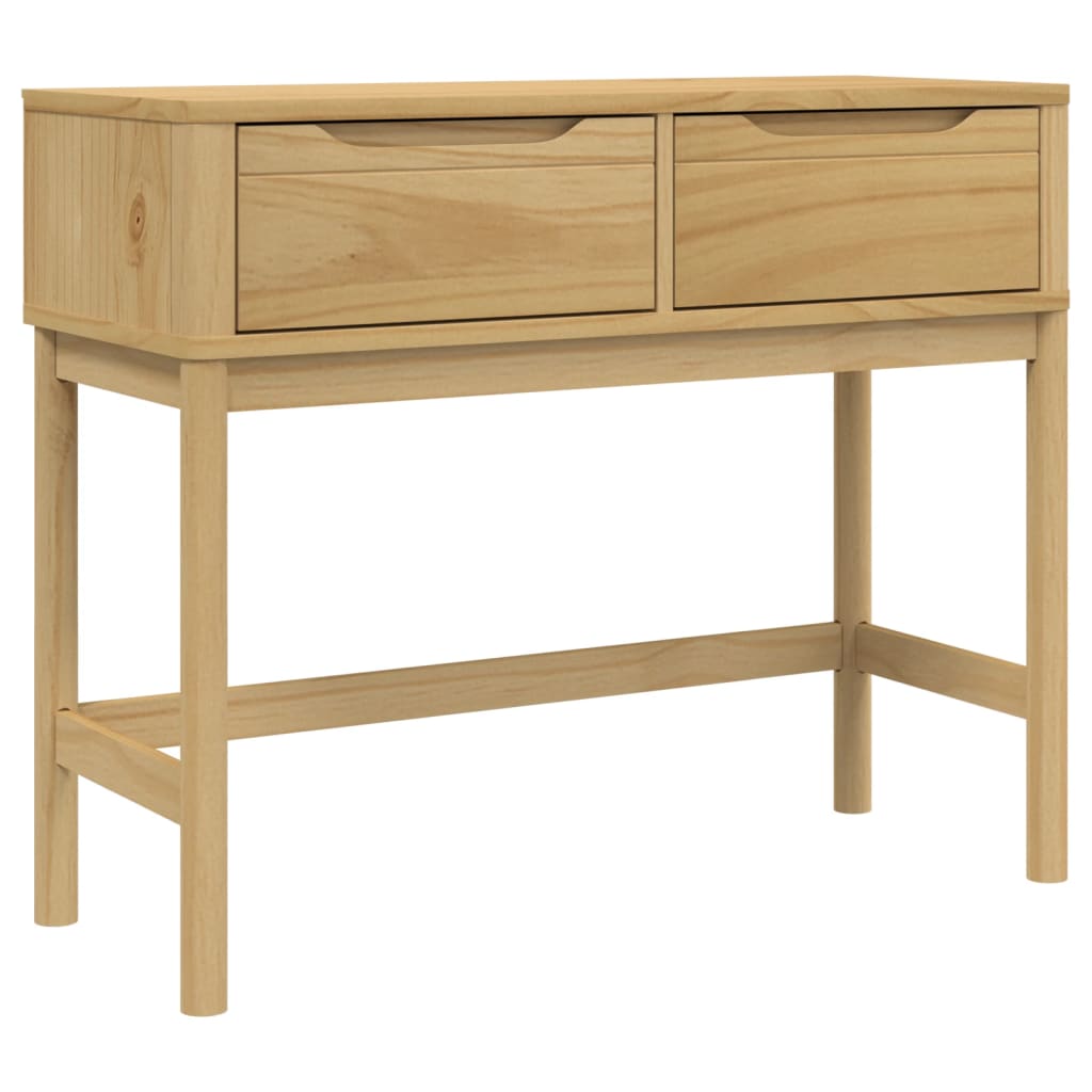 konsolbord FLORO 89,5x36,5x73 cm massivt fyrretræ gyldenbrun