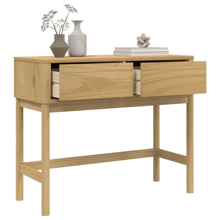 konsolbord FLORO 89,5x36,5x73 cm massivt fyrretræ gyldenbrun