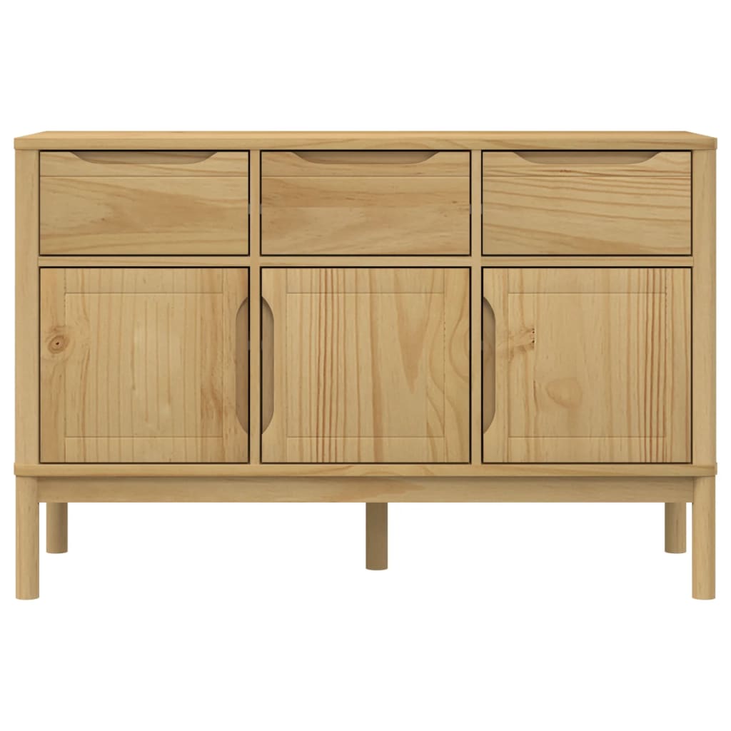 skænk FLORO 114x43x74 cm massivt fyrretræ gyldenbrun