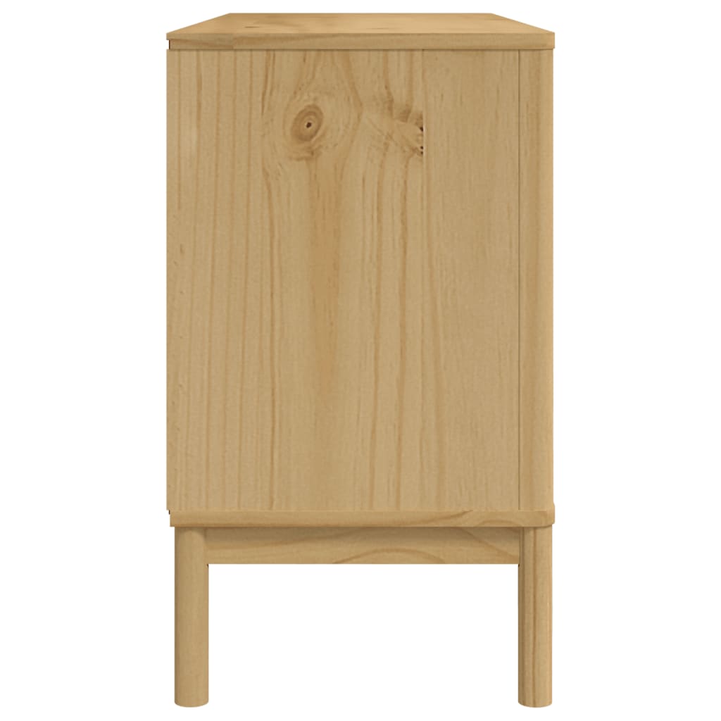 skænk FLORO 114x43x74 cm massivt fyrretræ gyldenbrun