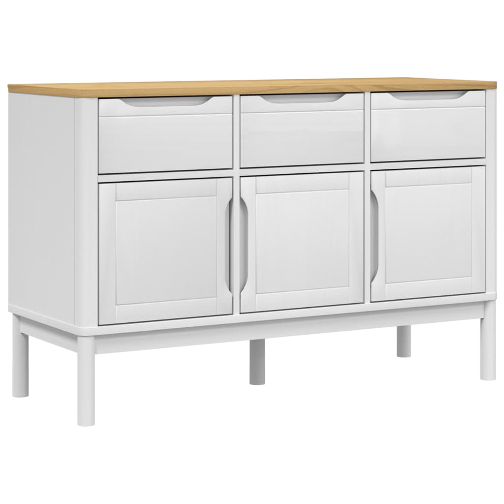 skænk FLORO 114x43x74 cm massivt fyrretræ hvid