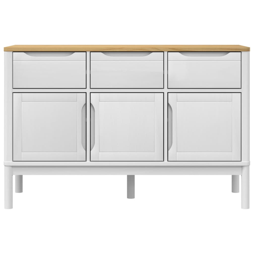 skænk FLORO 114x43x74 cm massivt fyrretræ hvid