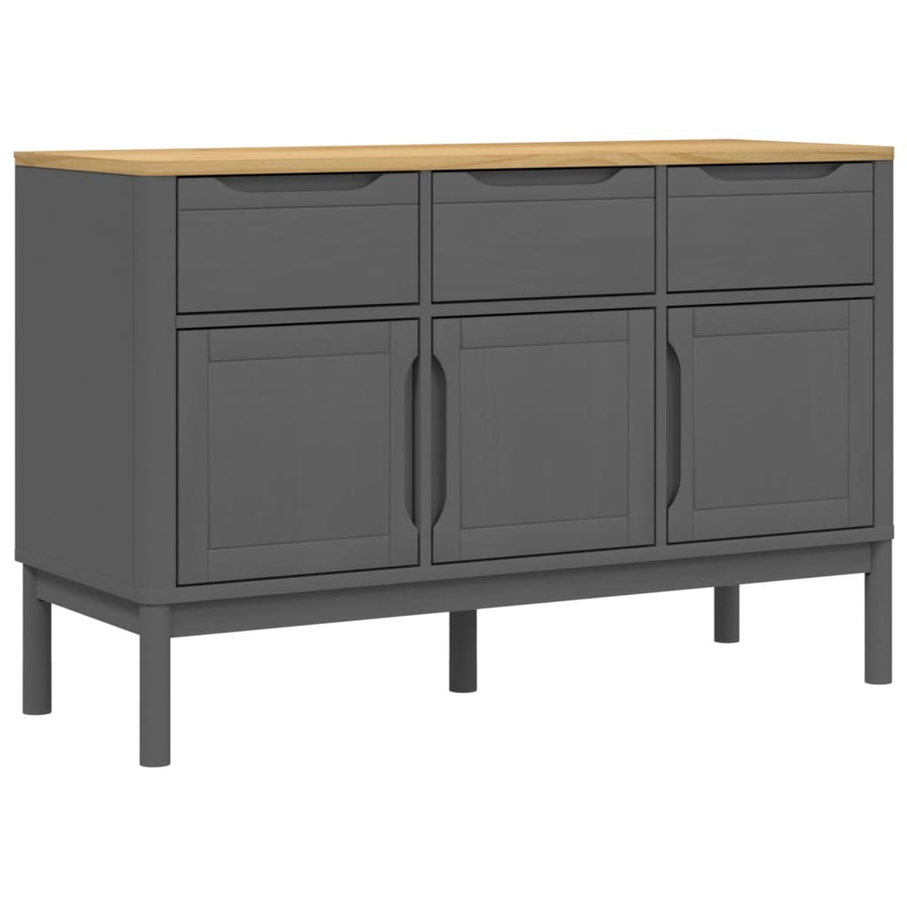 skænk FLORO 114x43x74 cm massivt fyrretræ grå