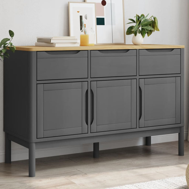 skænk FLORO 114x43x74 cm massivt fyrretræ grå