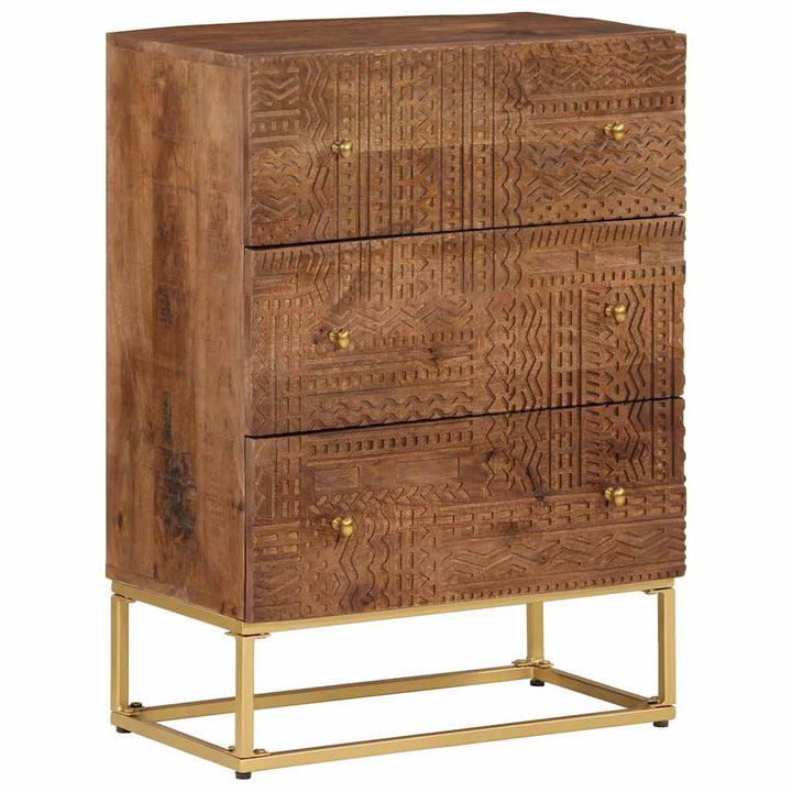 kommode 55x30x76 cm massivt mangotræ og jern