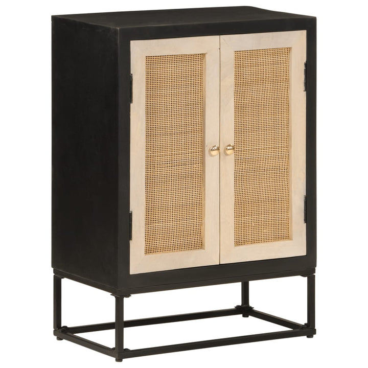 skænk 55x30x76 cm massivt mangotræ og jern sort