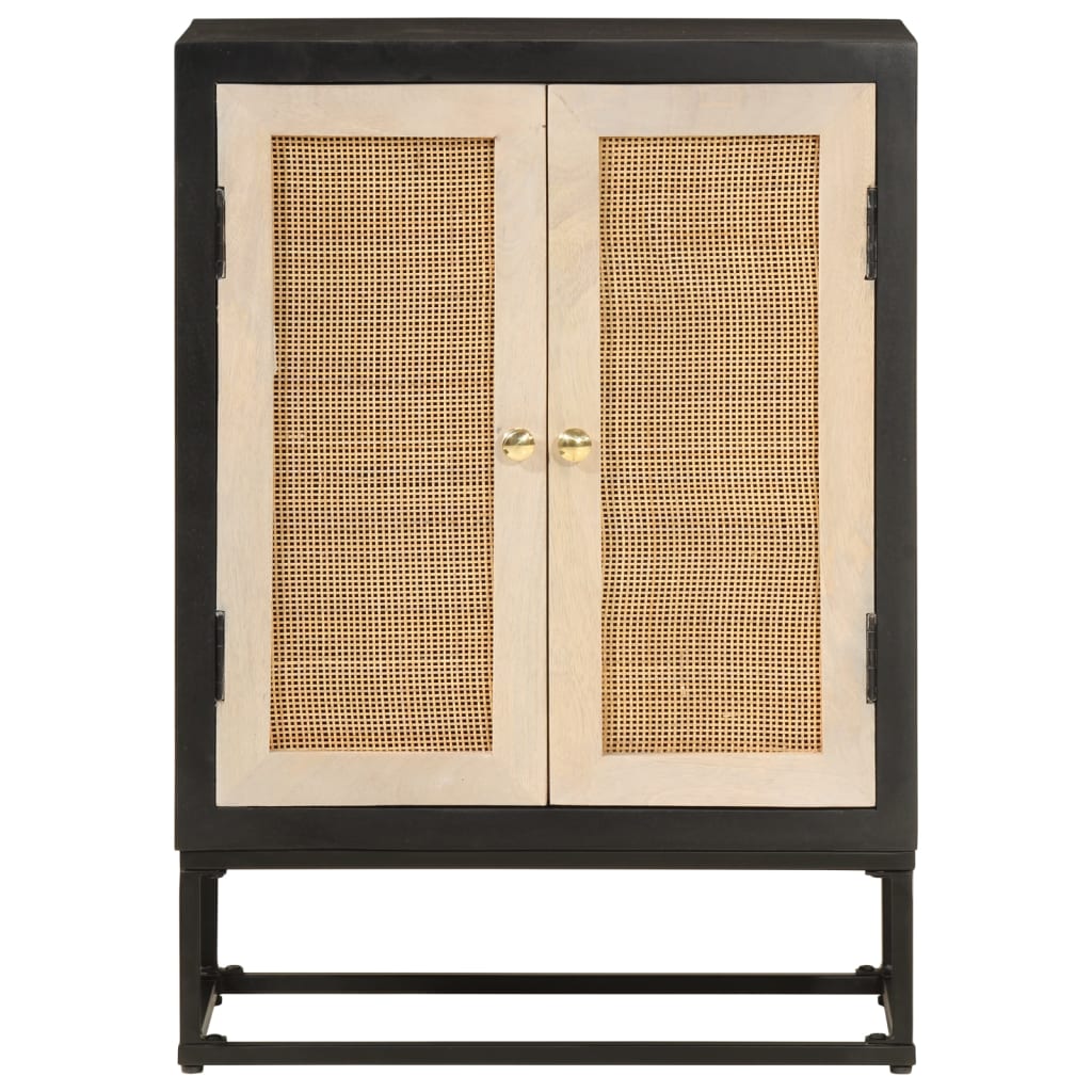 skænk 55x30x76 cm massivt mangotræ og jern sort