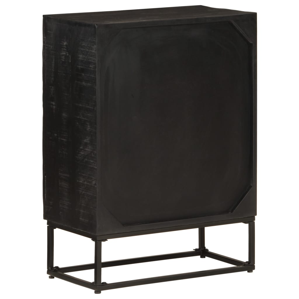 skænk 55x30x76 cm massivt mangotræ og jern sort