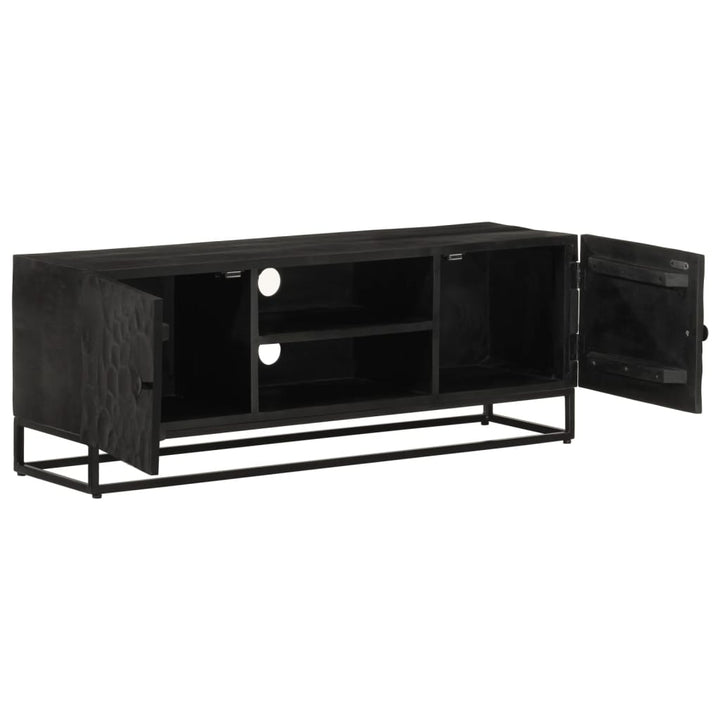 tv-bord 110x30x40 cm massivt mangotræ og jern sort