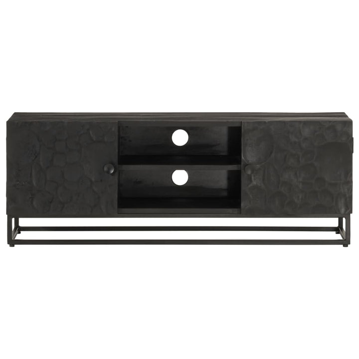 tv-bord 110x30x40 cm massivt mangotræ og jern sort