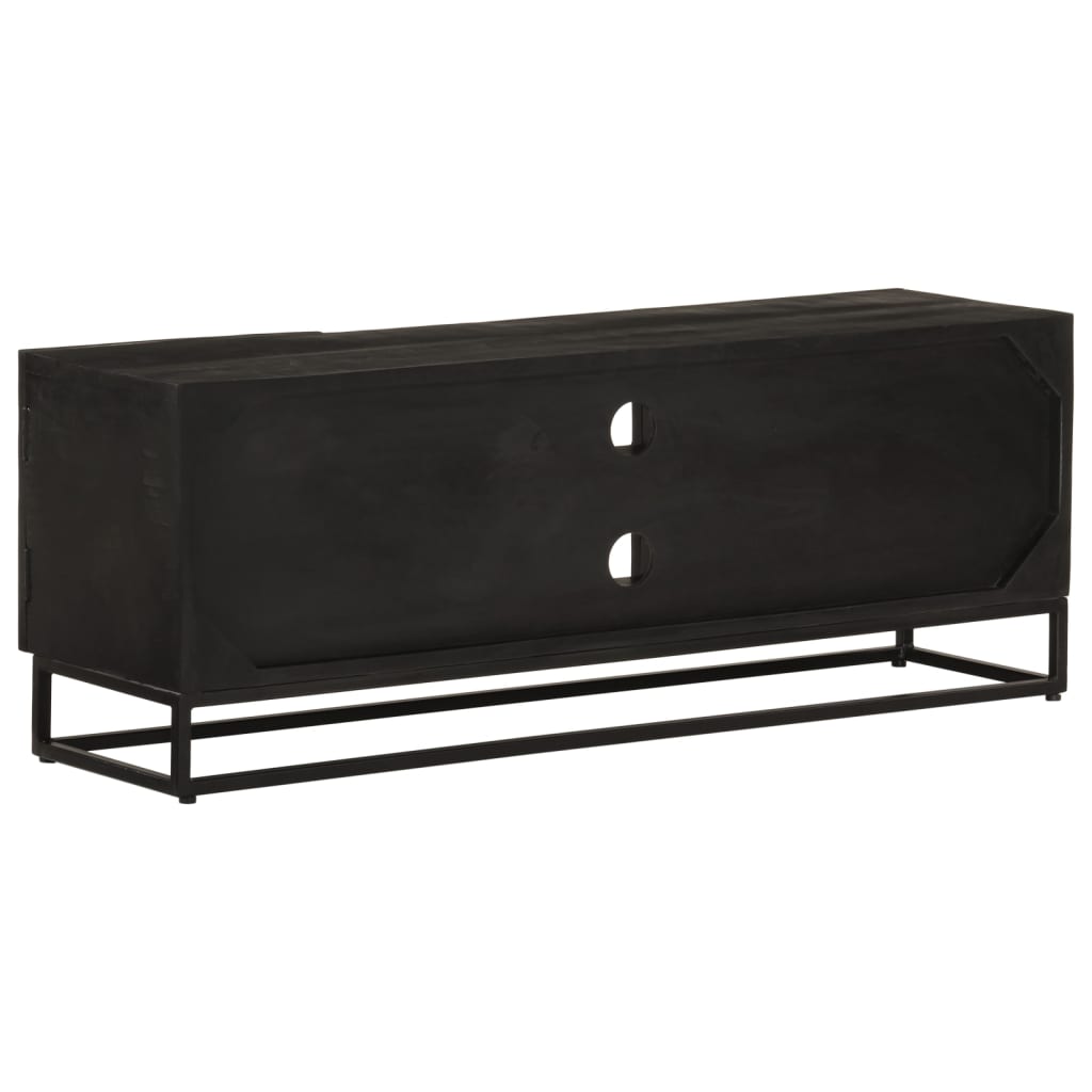 tv-bord 110x30x40 cm massivt mangotræ og jern sort