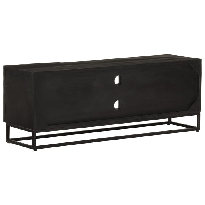 tv-bord 110x30x40 cm massivt mangotræ og jern sort