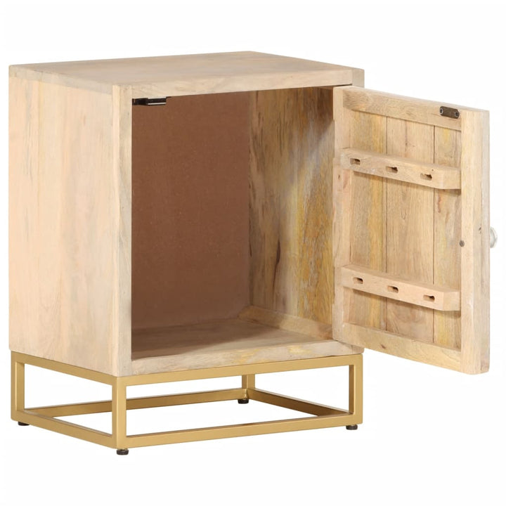 sengebord 40x30x50 cm massivt mangotræ og jern
