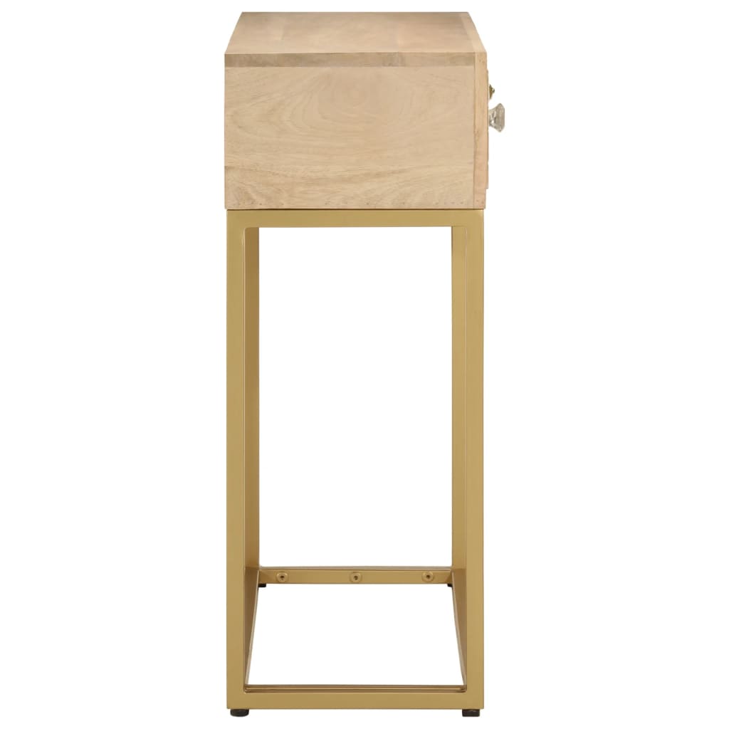 konsolbord 90x30x76 cm massivt mangotræ og jern