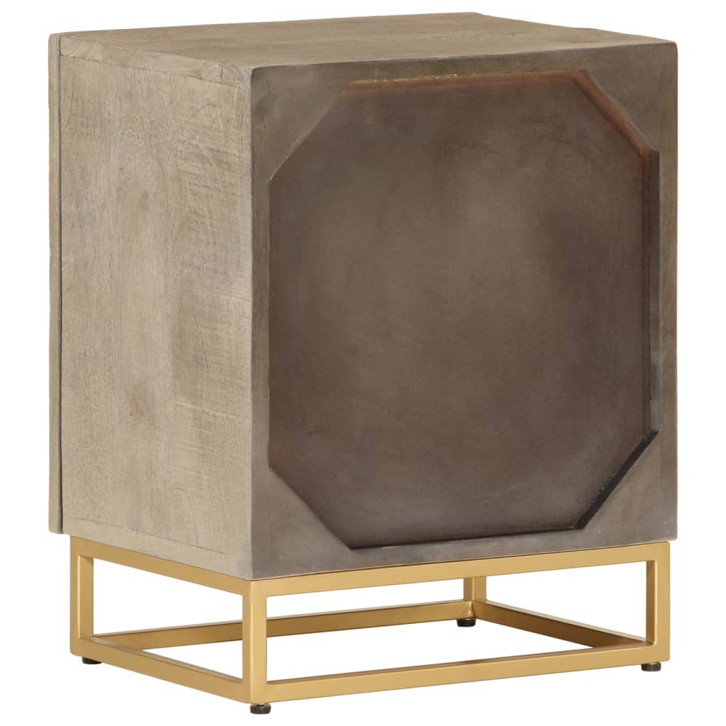 sengebord 40x30x50 cm massivt mangotræ og jern