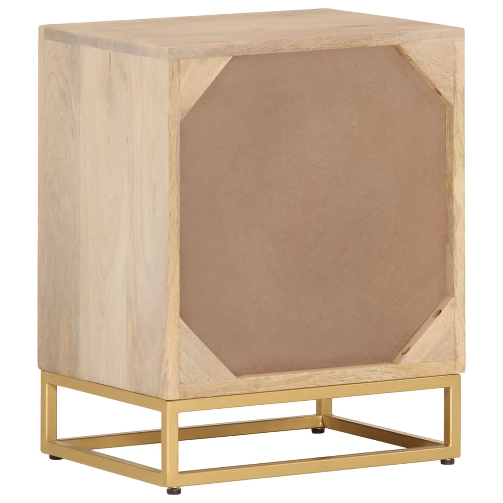 sengebord 40x30x50 cm massivt mangotræ og jern