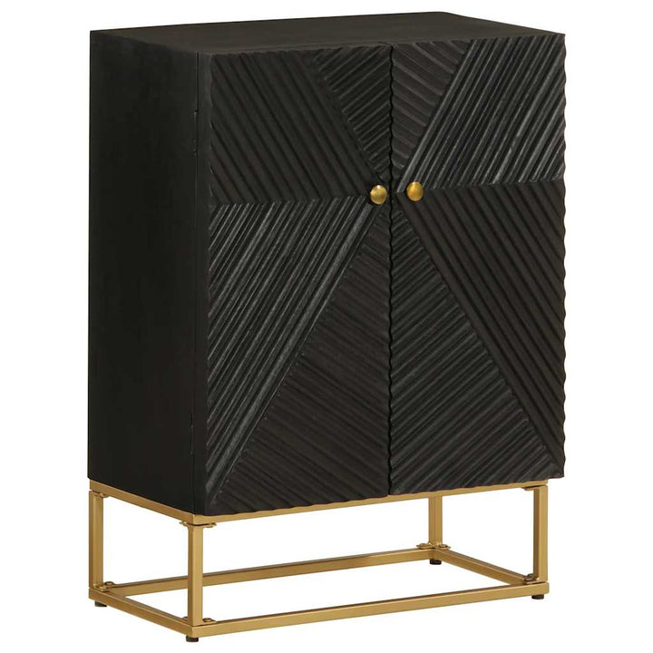 skænk 55x30x76 cm massivt mangotræ og jern sort