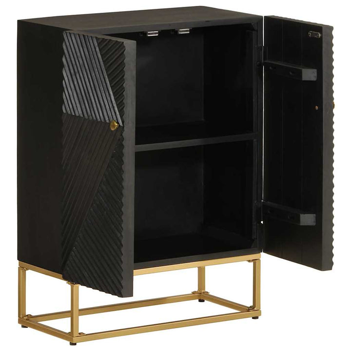 skænk 55x30x76 cm massivt mangotræ og jern sort