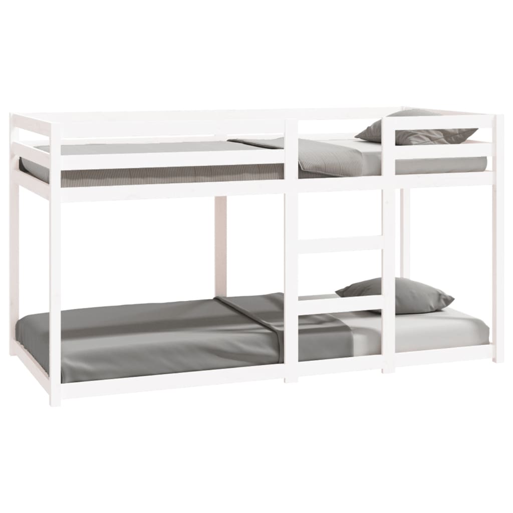 køjeseng 90x200 cm massivt fyrretræ hvid