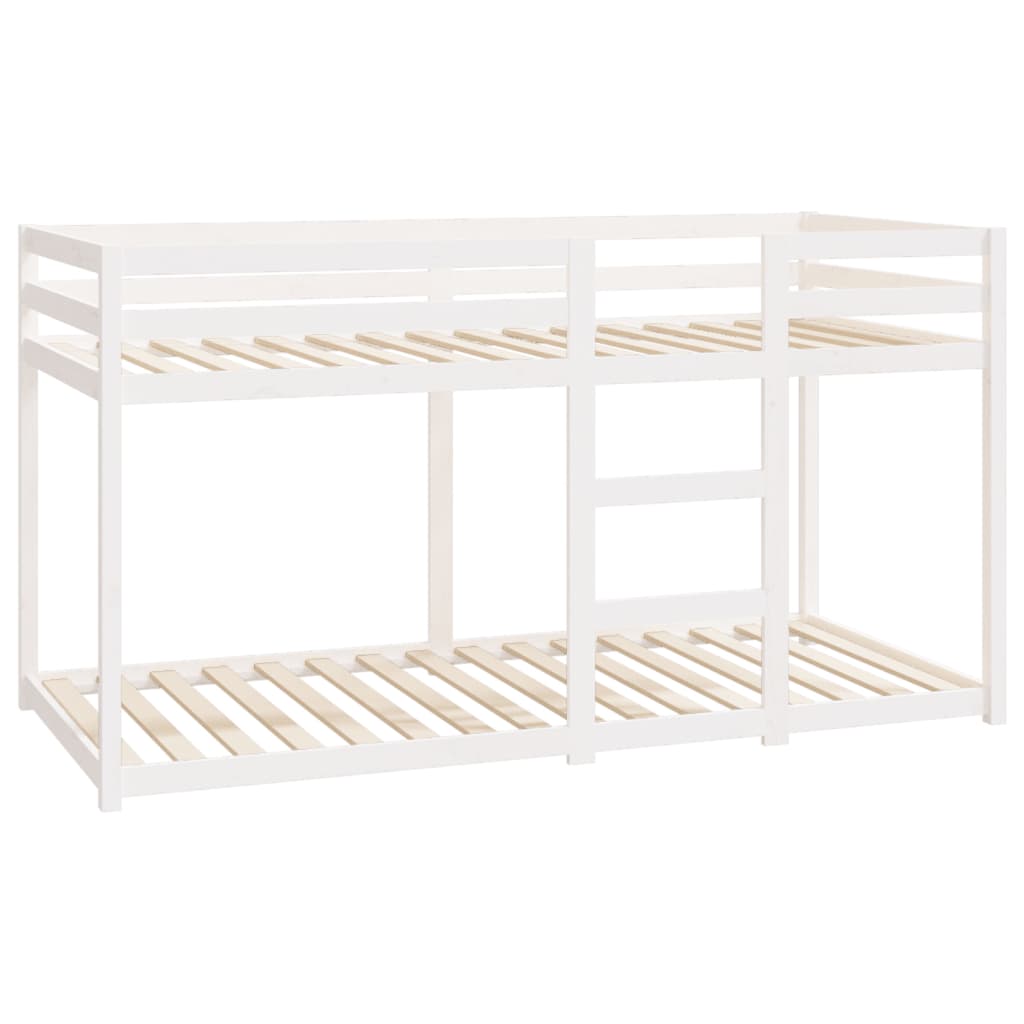 køjeseng 90x200 cm massivt fyrretræ hvid
