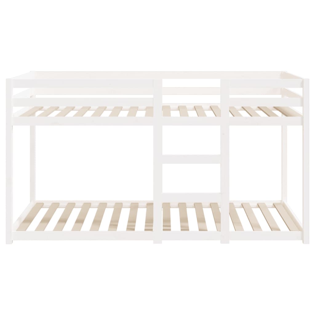 køjeseng 90x200 cm massivt fyrretræ hvid