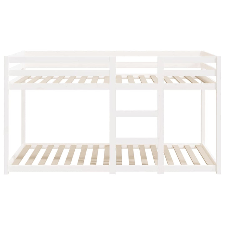 køjeseng 90x200 cm massivt fyrretræ hvid