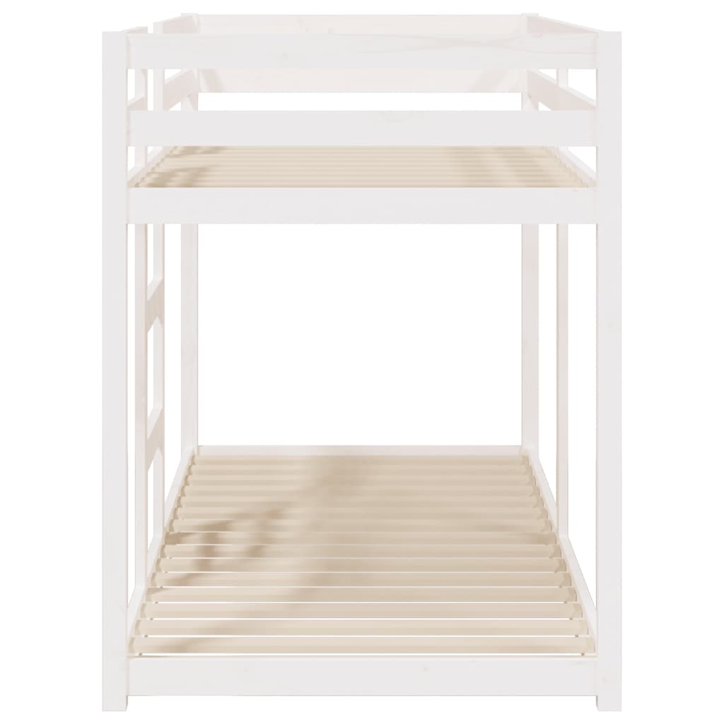 køjeseng 90x200 cm massivt fyrretræ hvid