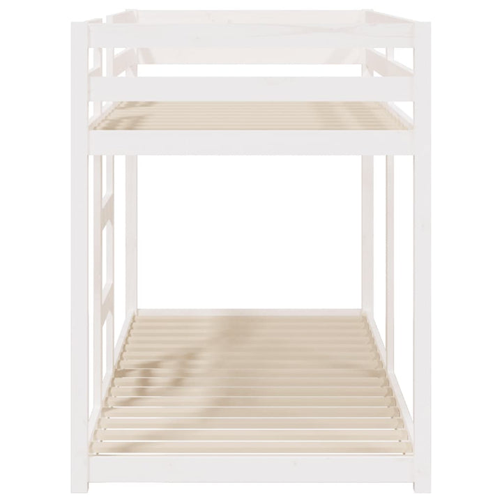 køjeseng 90x200 cm massivt fyrretræ hvid