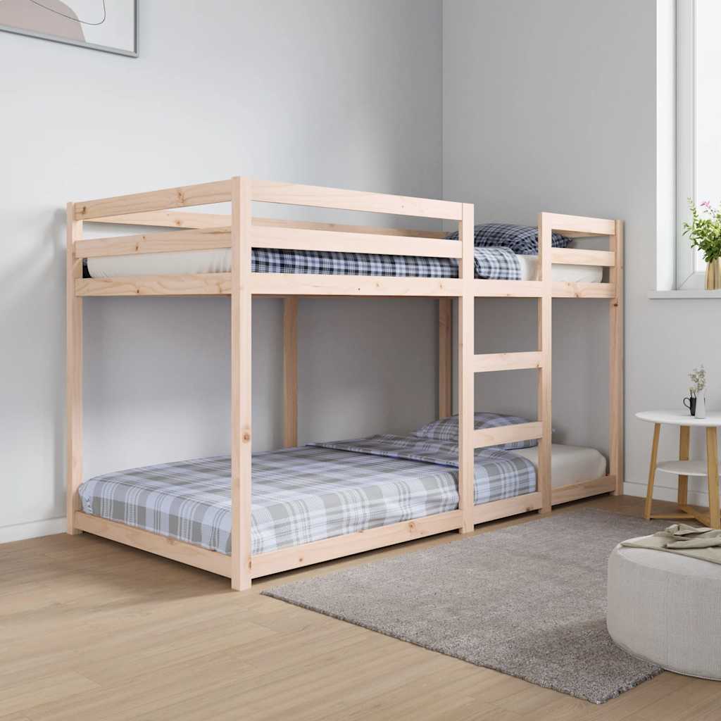 køjeseng uden madras 90x190 cm massivt fyrretræ
