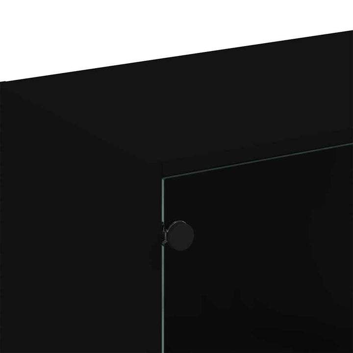 bogreol med låger 136x37x109 cm konstrueret træ sort