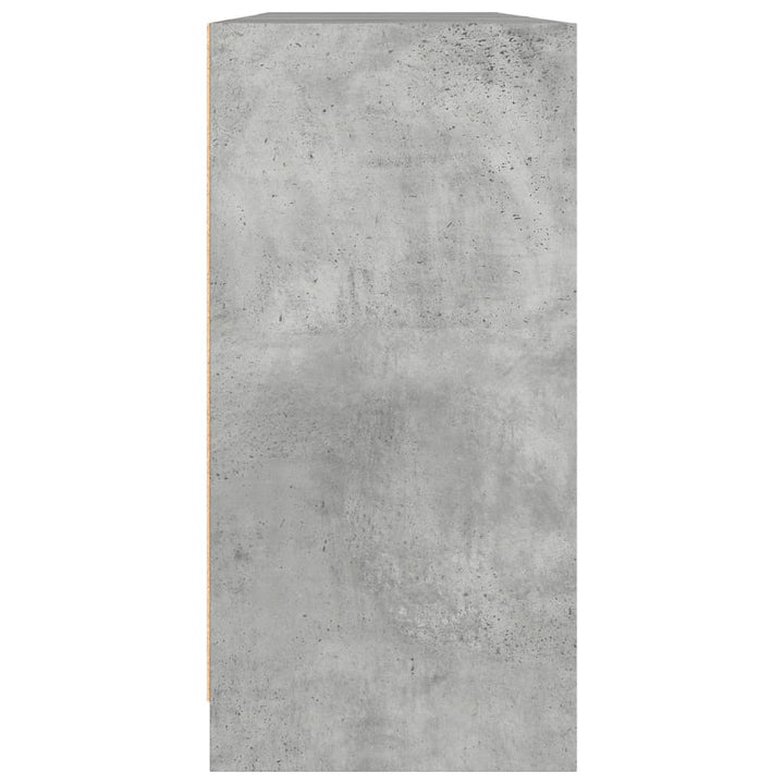 bogreol med låger 204x37x75 cm konstrueret træ betongrå