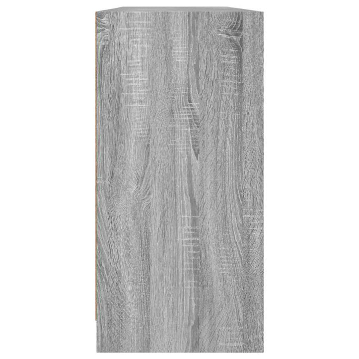 bogreol med låger 204x37x75 cm konstrueret træ grå sonoma