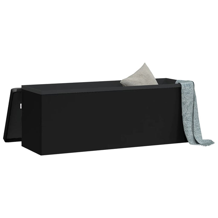 opbevaringsbænk foldbar PVC sort