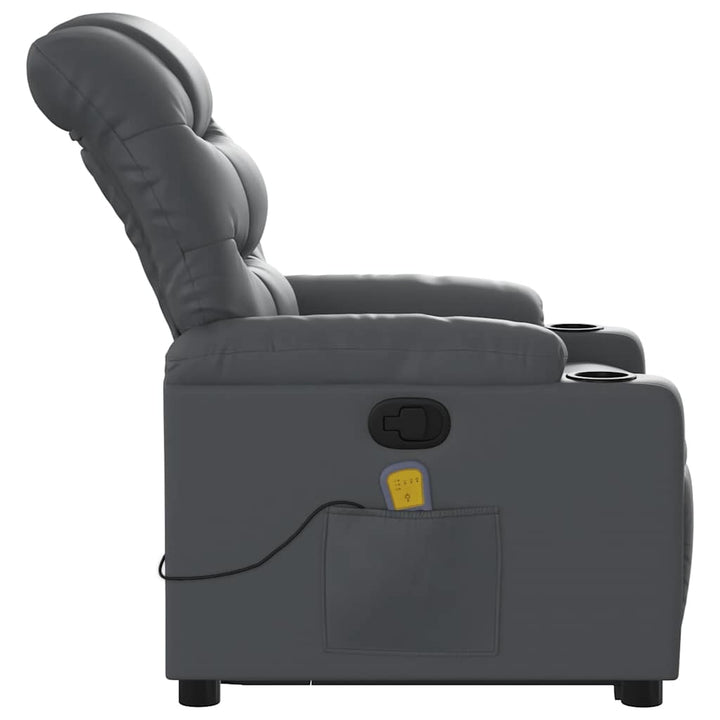 løftestol med massagefunktion kunstlæder grå