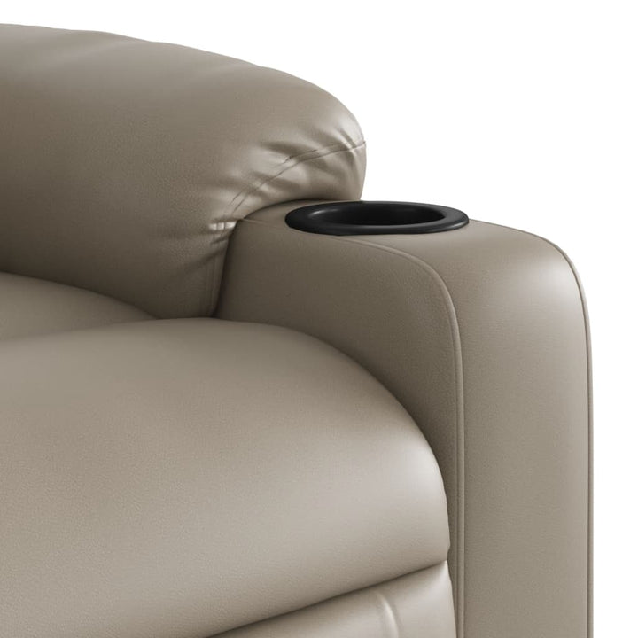 løftestol med massagefunktion kunstlæder cappuccino
