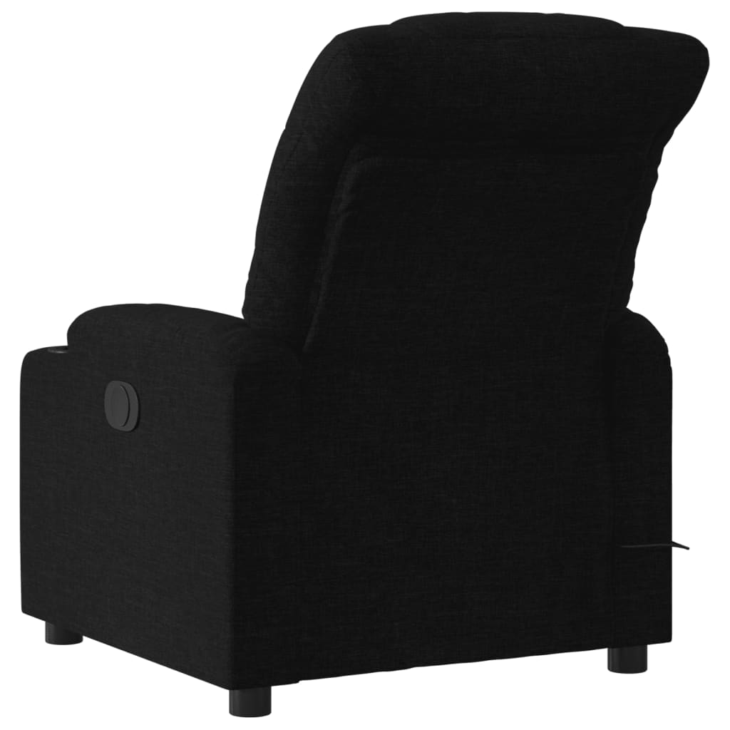 eldrevet massagestol stof sort
