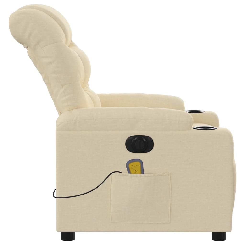eldrevet massagestol stof cremefarvet