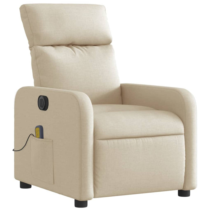 eldrevet massagestol stof cremefarvet