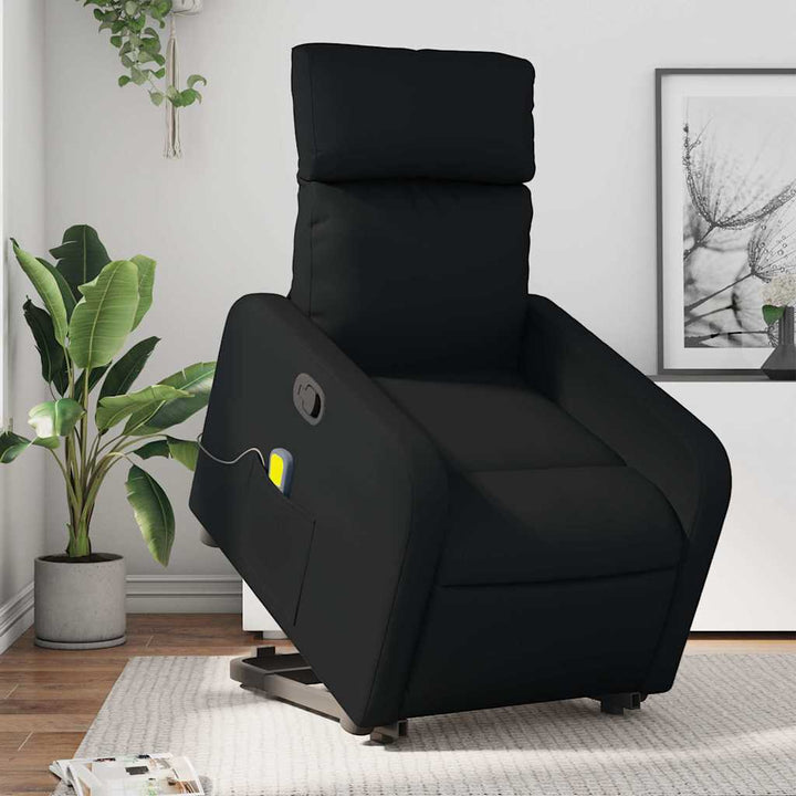 løftestol med massagefunktion kunstlæder sort