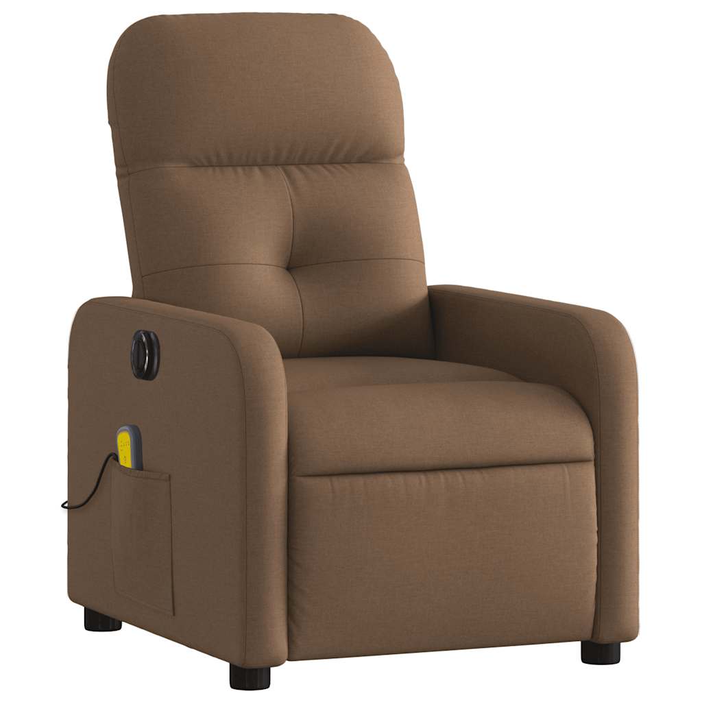 eldrevet massagestol stof brun
