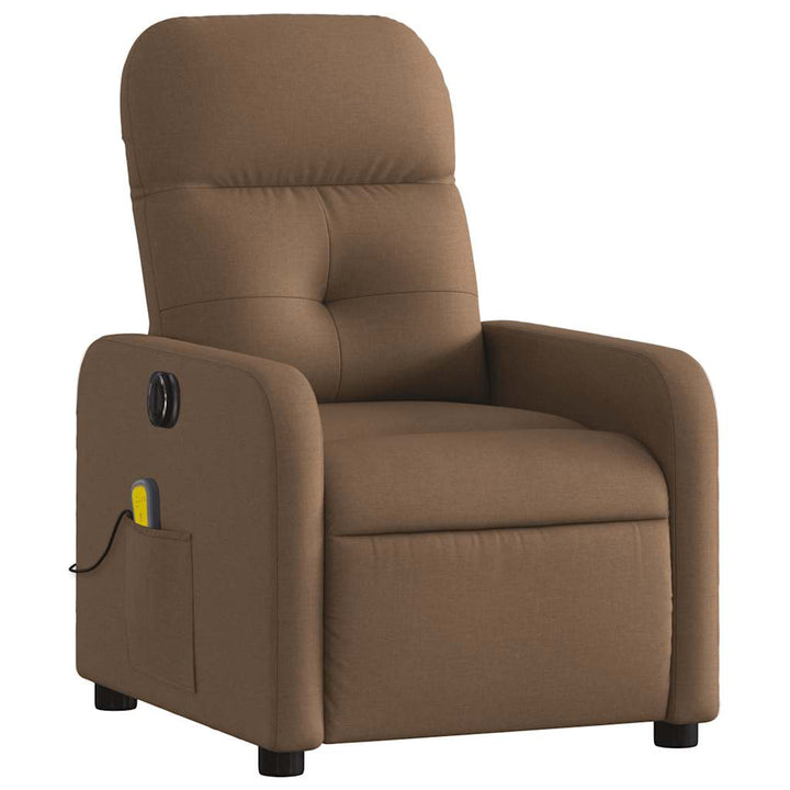 eldrevet massagestol stof brun