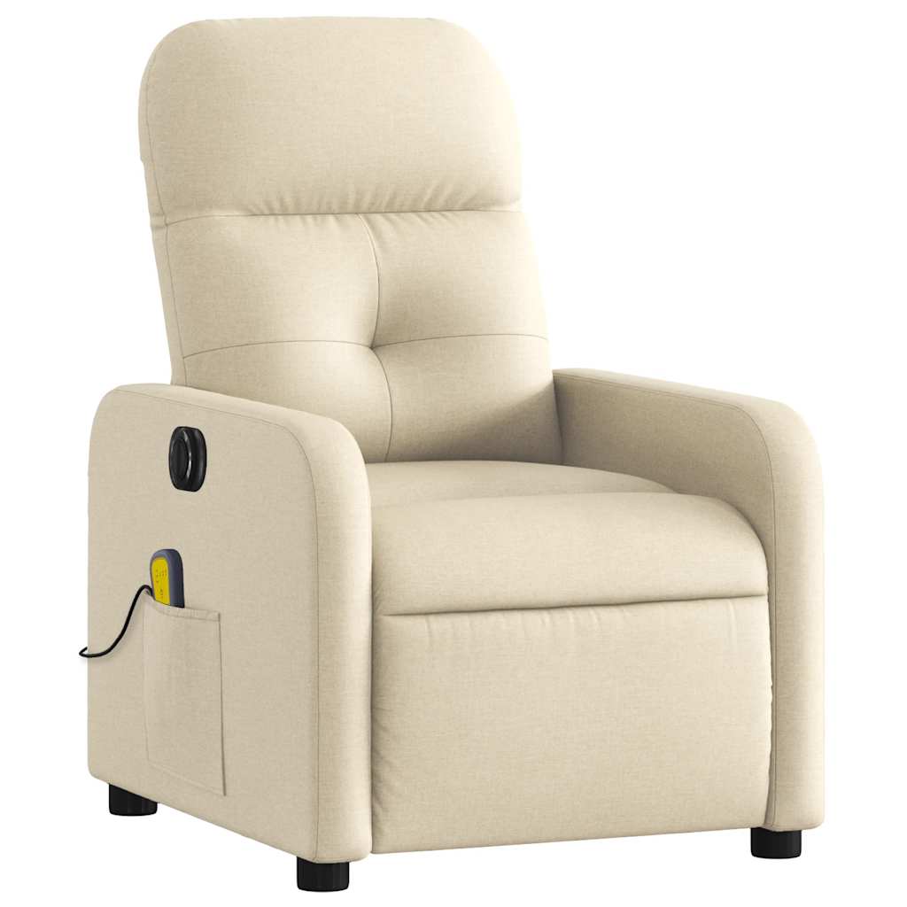 eldrevet massagestol stof cremefarvet