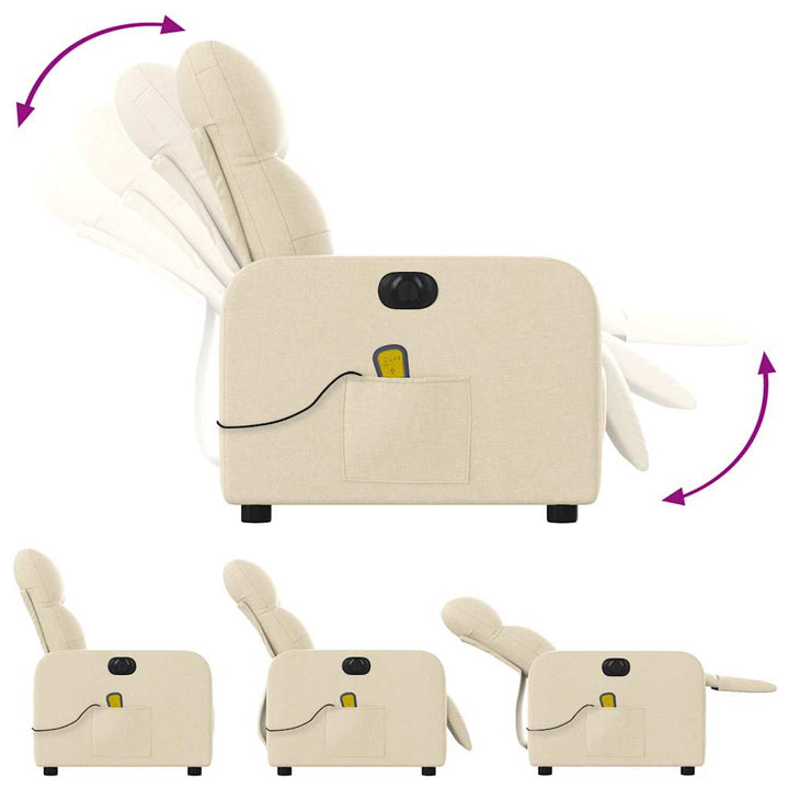 eldrevet massagestol stof cremefarvet