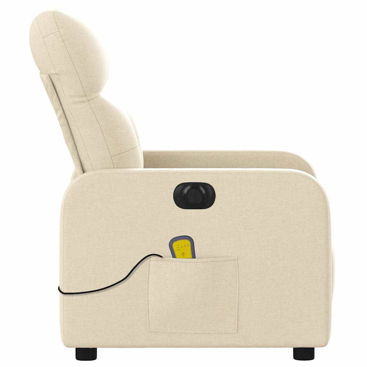 eldrevet massagestol stof cremefarvet