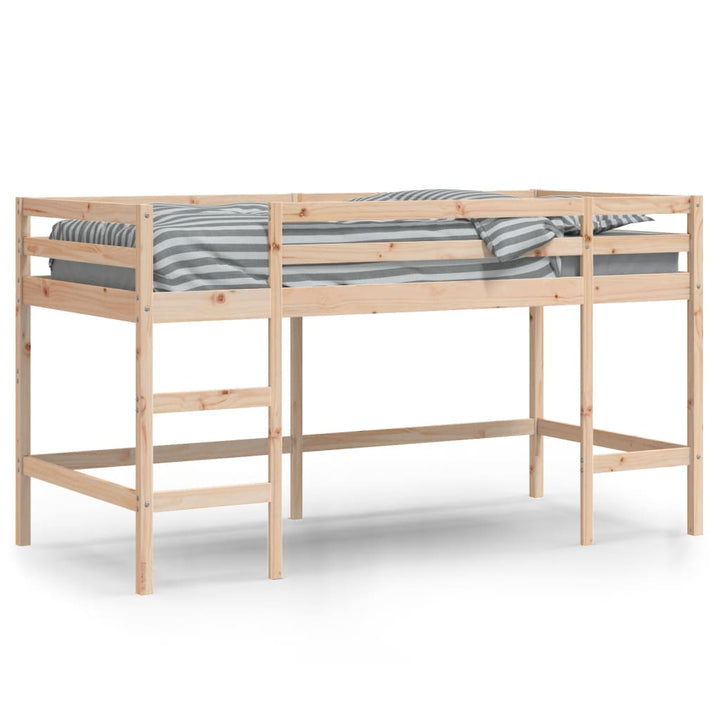 højseng med stige 80x200 cm massivt fyrretræ